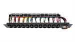 Male DT12 Breakout panel pre-wired parallel with Edac Plugs